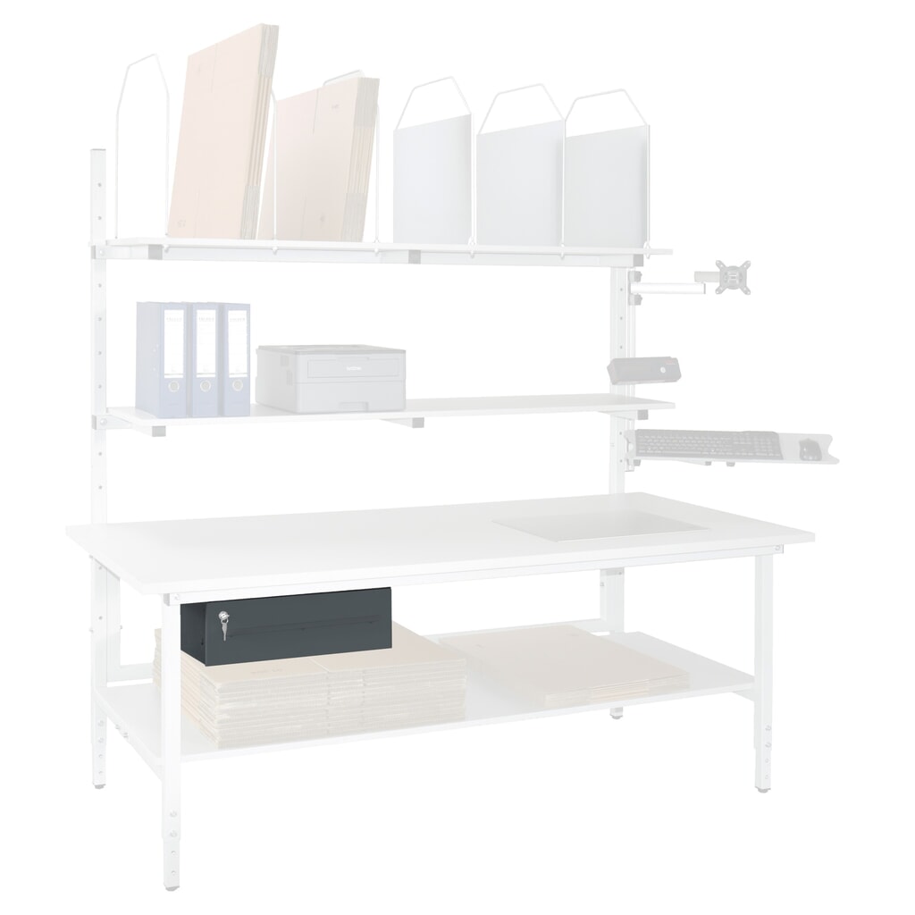 Produktabbildung Nr. 2: Schublade, abschliessbar, für DAHMEN Packtische Classic und Multiplex, HxBxT 160 x 490 x 450 mm, anthrazit