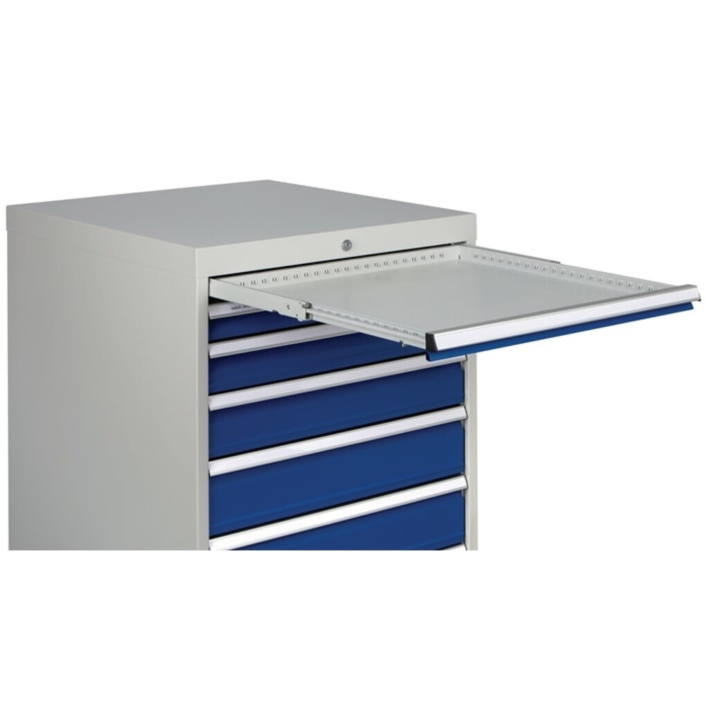 Produktabbildung Nr. 4: Schubladenschrank, lichtgrau/signalblau 7 Schubl., H1019xB705xT736mm, Vollauszug