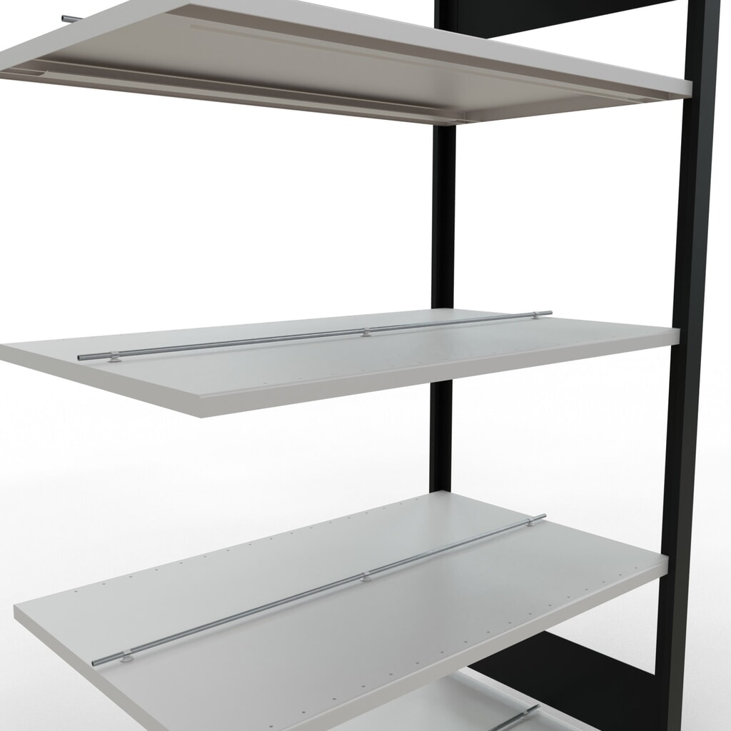 Produktabbildung Nr. 4: SCHULTE Aktenregal AF, doppelseitig, mit Mittelanschlägen, FL 150 kg, schwarz, HxBxT 1.800 x 1.000 x 600 mm