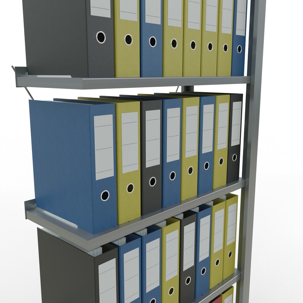 Produktabbildung Nr. 4: SCHULTE Aktenregal AF, einseitig, mit Endanschlägen, FL 85 kg, HxBxT 2.000 x 750 x 300 mm
