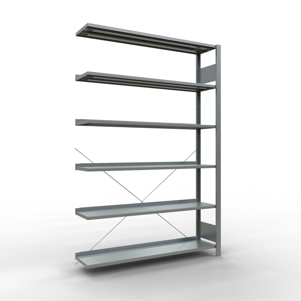 SCHULTE Aktenregal AF, einseitig, mit Endanschlägen, FL 85 kg, HxBxT 2.000 x 1.300 x 300 mm Produktabbildung: SCHULTE Aktenregal AF, einseitig, mit Endanschlägen, FL 85 kg, HxBxT 2.000 x 1.300 x 300 mm