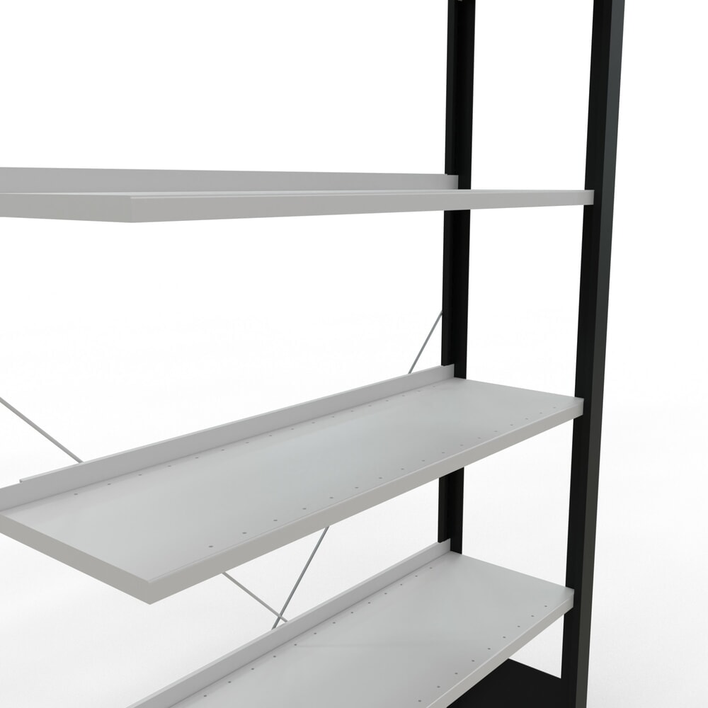 Produktabbildung Nr. 4: SCHULTE Aktenregal AF, einseitig, mit Endanschlägen, FL 85 kg, schwarz, HxBxT 2.000 x 1.000 x 300 mm