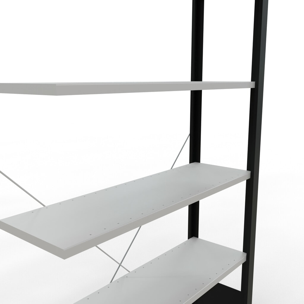 Produktabbildung Nr. 4: SCHULTE Aktenregal AF, einseitig, ohne Endanschläge, FL 85 kg, schwarz, HxBxT 2.000 x 1.000 x 300 mm