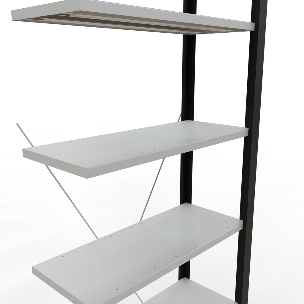 SCHULTE Aktenregal AF, einseitig, ohne Endanschläge, FL 85 kg, schwarz, HxBxT 2.300 x 750 x 300 mm Produktabbildung Nr. 4: SCHULTE Aktenregal AF, einseitig, ohne Endanschläge, FL 85 kg, schwarz, HxBxT 2.300 x 750 x 300 mm