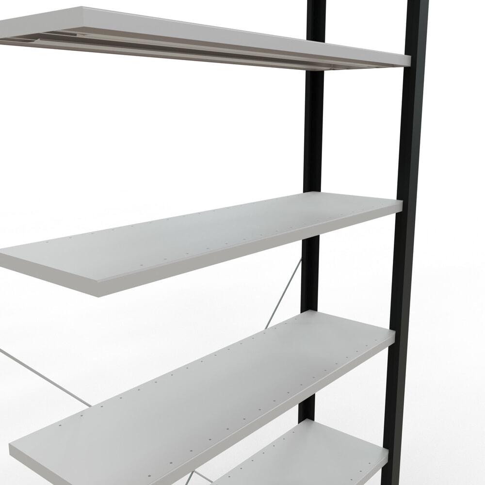 Produktabbildung Nr. 4: SCHULTE Aktenregal AF, einseitig, ohne Endanschläge, FL 85 kg, schwarz, HxBxT 2.300 x 1.000 x 300 mm