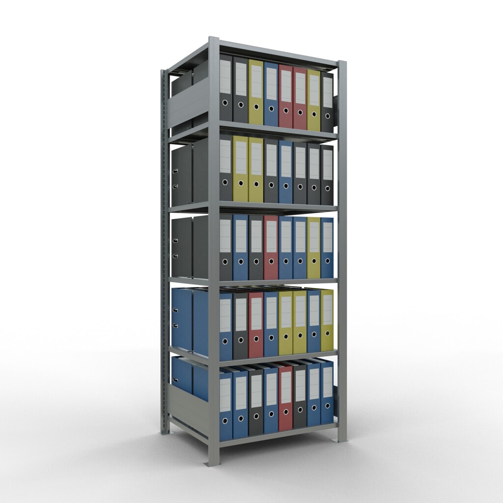 SCHULTE Aktenregal GF, doppelseitig, mit Mittelanschlägen, FL 150 kg, HxBxT 2.000 x 750 x 600 mm Produktabbildung Nr. 3: SCHULTE Aktenregal GF, doppelseitig, mit Mittelanschlägen, FL 150 kg, HxBxT 2.000 x 750 x 600 mm