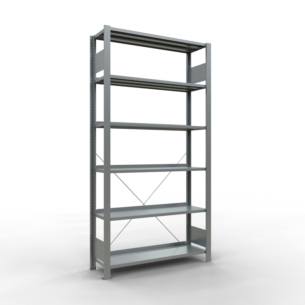 Produktabbildung: SCHULTE Aktenregal GF, einseitig, mit Endanschlägen, FL 85 kg, HxBxT 2.000 x 1.000 x 300 mm