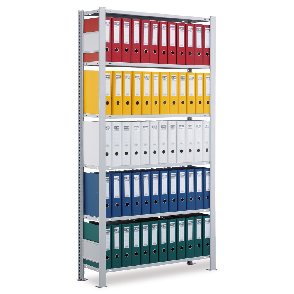 Produktabbildung: SCHULTE Aktenregal GF, einseitig, mit Endanschlägen, FL 85 kg, HxBxT 2.500 x 750 x 300 mm