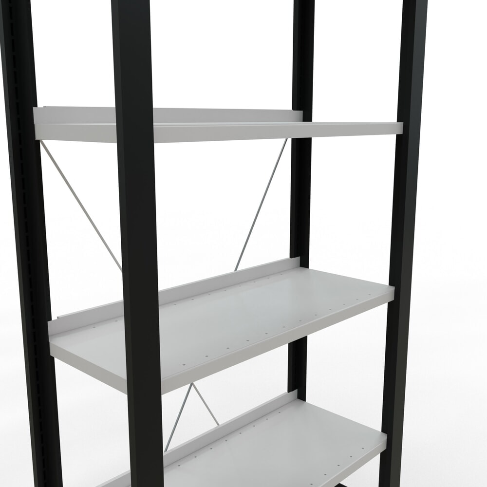 Produktabbildung Nr. 4: SCHULTE Aktenregal GF, einseitig, mit Endanschlägen, FL 85 kg, schwarz, HxBxT 2.000 x 750 x 300 mm