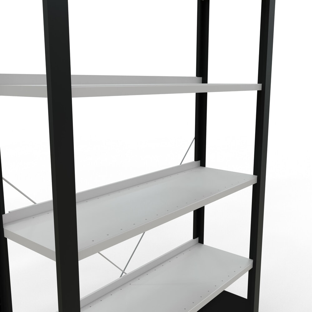 Produktabbildung Nr. 4: SCHULTE Aktenregal GF, einseitig, mit Endanschlägen, FL 85 kg, schwarz, HxBxT 2.000 x 1.000 x 300 mm