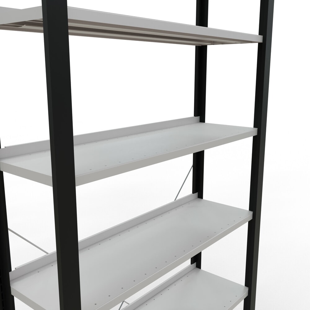 Produktabbildung Nr. 4: SCHULTE Aktenregal GF, einseitig, mit Endanschlägen, FL 85 kg, schwarz, HxBxT 2.300 x 1.000 x 300 mm