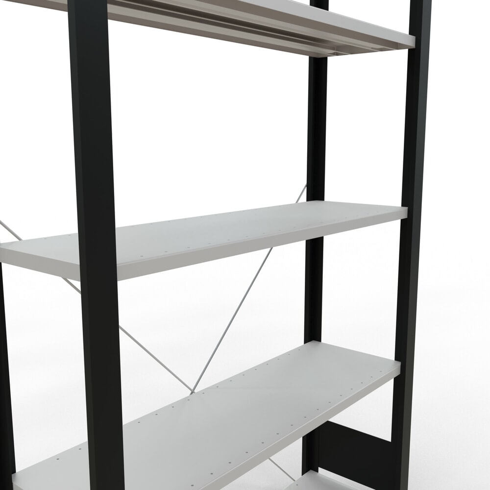 Produktabbildung Nr. 4: SCHULTE Aktenregal GF, einseitig, ohne Endanschläge, FL 85 kg, schwarz, HxBxT 1.800 x 1.000 x 300 mm