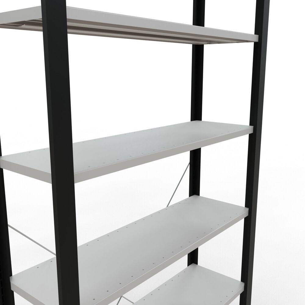Produktabbildung Nr. 4: SCHULTE Aktenregal GF, einseitig, ohne Endanschläge, FL 85 kg, schwarz, HxBxT 2.300 x 1.000 x 300 mm