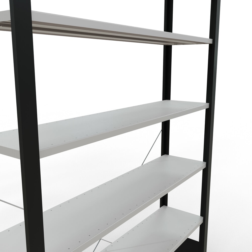 Produktabbildung Nr. 4: SCHULTE Aktenregal GF, einseitig, ohne Endanschläge, FL 85 kg, schwarz, HxBxT 2.300 x 1.300 x 300 mm