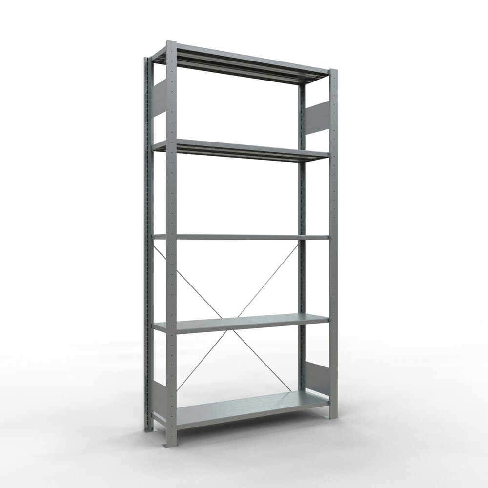 Produktabbildung: SCHULTE Fachbodenregal verzinkt mit 5 Stahlblechböden, Fachlast 150 kg, HxBxT 2.000 x 1.060 x 336 mm