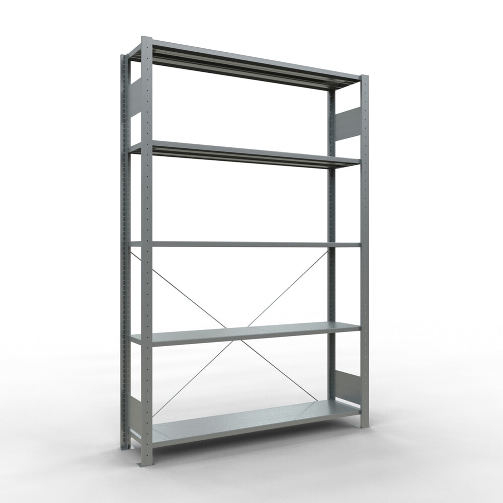 Produktabbildung: SCHULTE Fachbodenregal verzinkt mit 5 Stahlblechböden, Fachlast 150 kg, HxBxT 2.000 x 1.360 x 336 mm