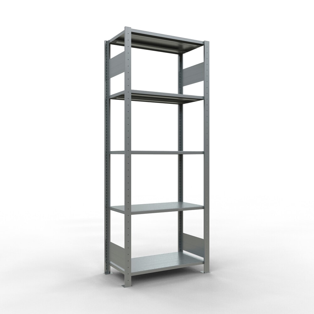 Produktabbildung: SCHULTE Fachbodenregal verzinkt mit 5 Stahlblechböden, Fachlast 150 kg, HxBxT 2.000 x 810 x 436 mm