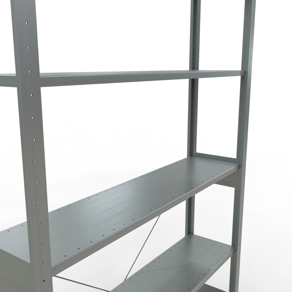 SCHULTE Fachbodenregal verzinkt, Fachlast 150 kg, HxBxT 2.500 x 1.360 x 336 mm Produktabbildung Nr. 2: SCHULTE Fachbodenregal verzinkt, Fachlast 150 kg, HxBxT 2.500 x 1.360 x 336 mm