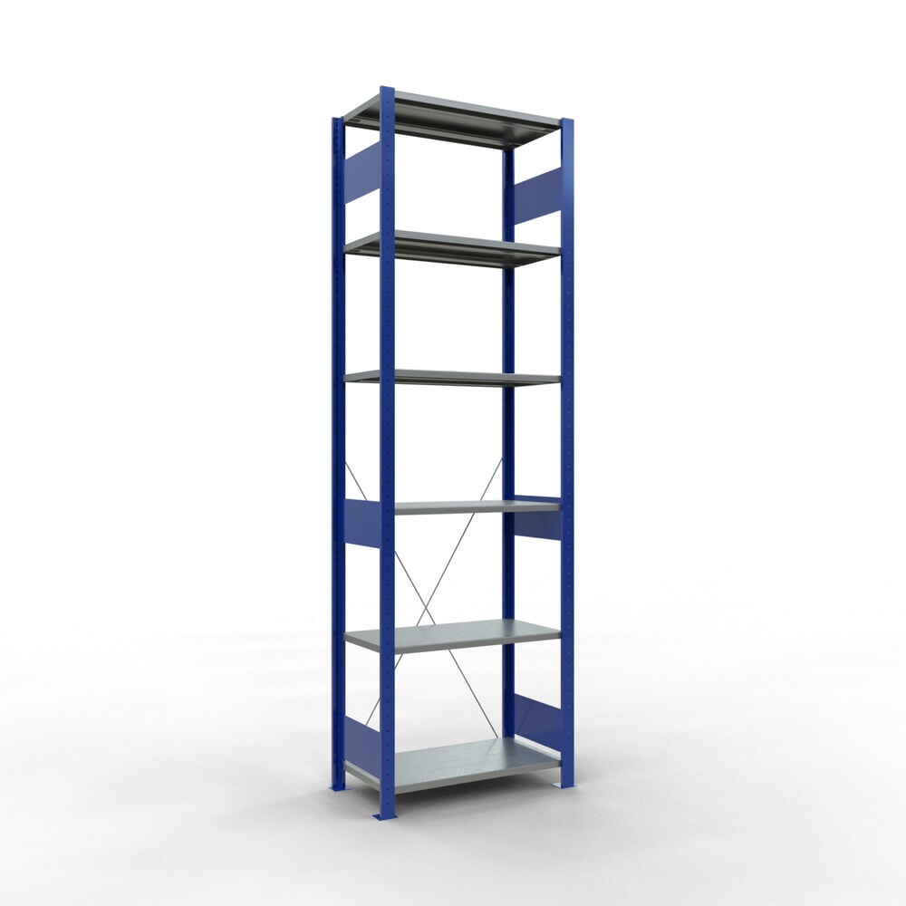 Produktabbildung: SCHULTE Fachbodenregal enzianblau/verzinkt, Fachlast 150 kg, HxBxT 2.500 x 810 x 436 mm