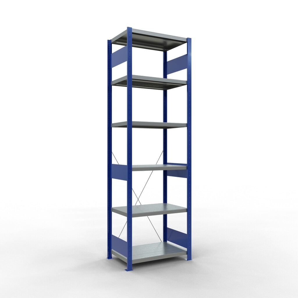 Produktabbildung Nr. 1: SCHULTE Fachbodenregal, enzianblau/verzinkt, Fachlast 250 kg, HxBxT 2.500 x 810 x 536 mm