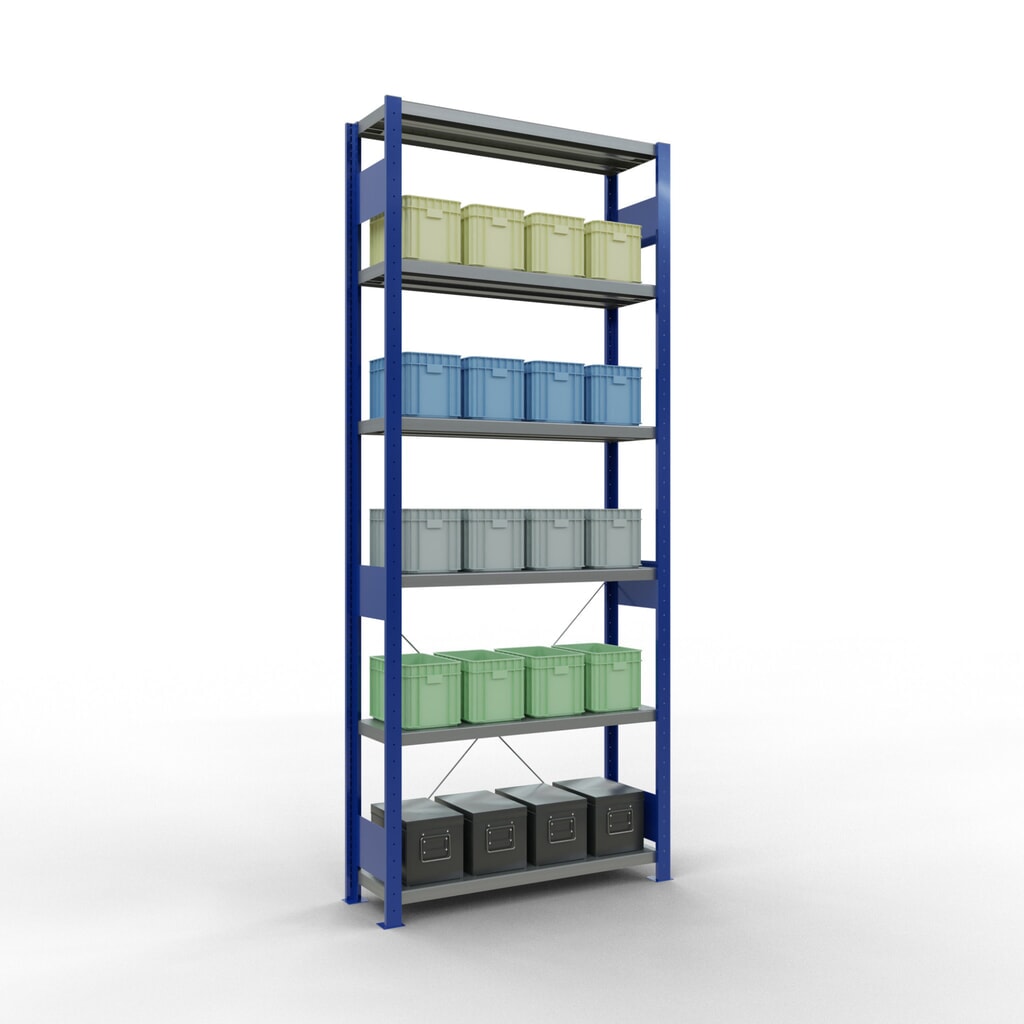 Produktabbildung Nr. 3: SCHULTE Fachbodenregal enzianblau/verzinkt, Fachlast 330 kg, HxBxT 2.500 x 1.060 x 336 mm