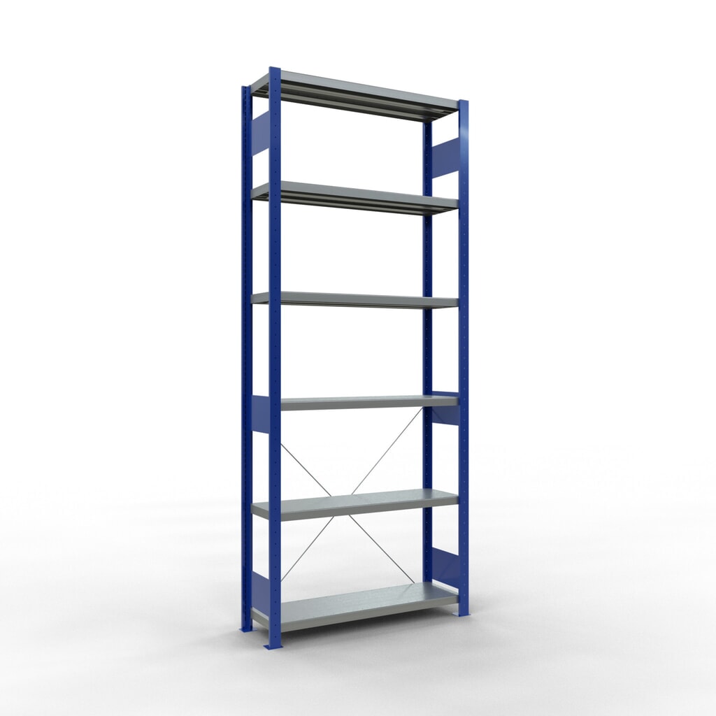 Produktabbildung: SCHULTE Fachbodenregal enzianblau/verzinkt, Fachlast 330 kg, HxBxT 2.500 x 1.060 x 336 mm