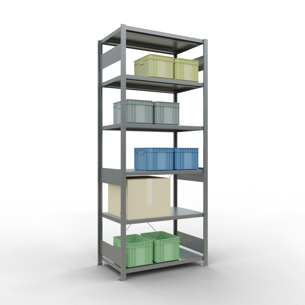 SCHULTE Fachbodenregal verzinkt, Fachlast 330 kg, HxBxT 2.500 x 1.060 x 636 mm Produktabbildung Nr. 3: SCHULTE Fachbodenregal verzinkt, Fachlast 330 kg, HxBxT 2.500 x 1.060 x 636 mm
