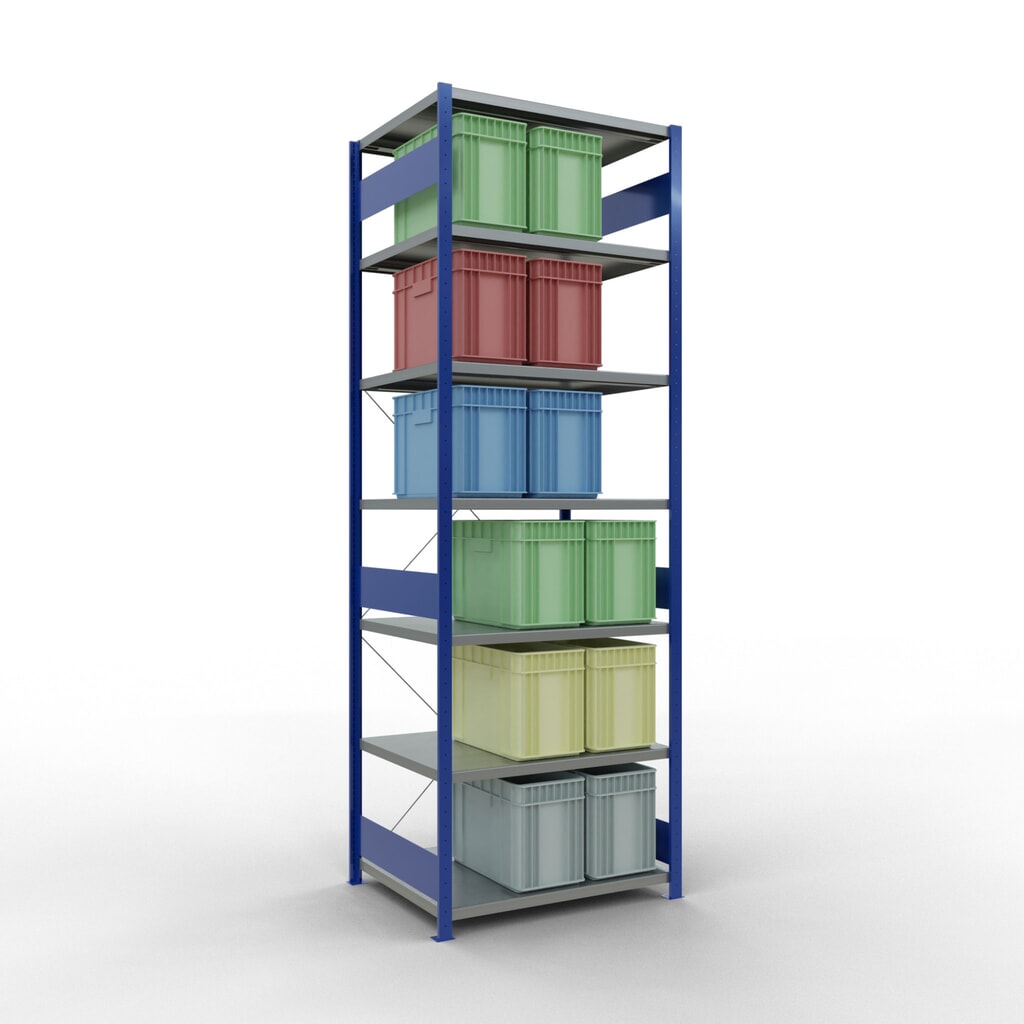 SCHULTE Fachbodenregal enzianblau/verzinkt, Fachlast 330 kg, HxBxT 3.000 x 1.060 x 836 mm Produktabbildung Nr. 3: SCHULTE Fachbodenregal enzianblau/verzinkt, Fachlast 330 kg, HxBxT 3.000 x 1.060 x 836 mm