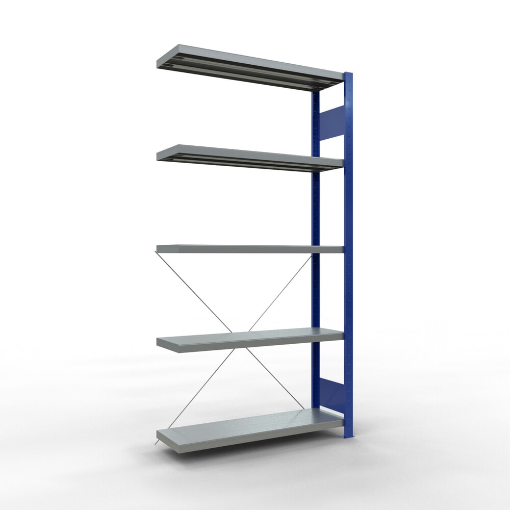 Produktabbildung: SCHULTE Fachbodenregal Steckmontage, AF, FL 330 kg, enzianblau/verzinkt, HxBxT 2.000 x 1.000 x 300 mm