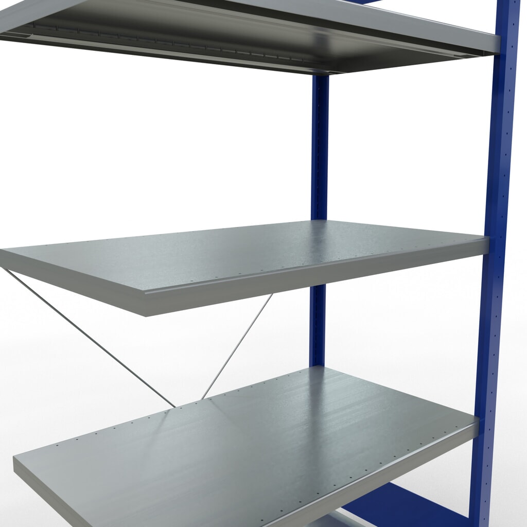 SCHULTE Fachbodenregal Steckmontage, AF, FL 330 kg, enzianblau/verzinkt, HxBxT 2.000 x 1.000 x 600 mm Produktabbildung Nr. 5: SCHULTE Fachbodenregal Steckmontage, AF, FL 330 kg, enzianblau/verzinkt, HxBxT 2.000 x 1.000 x 600 mm