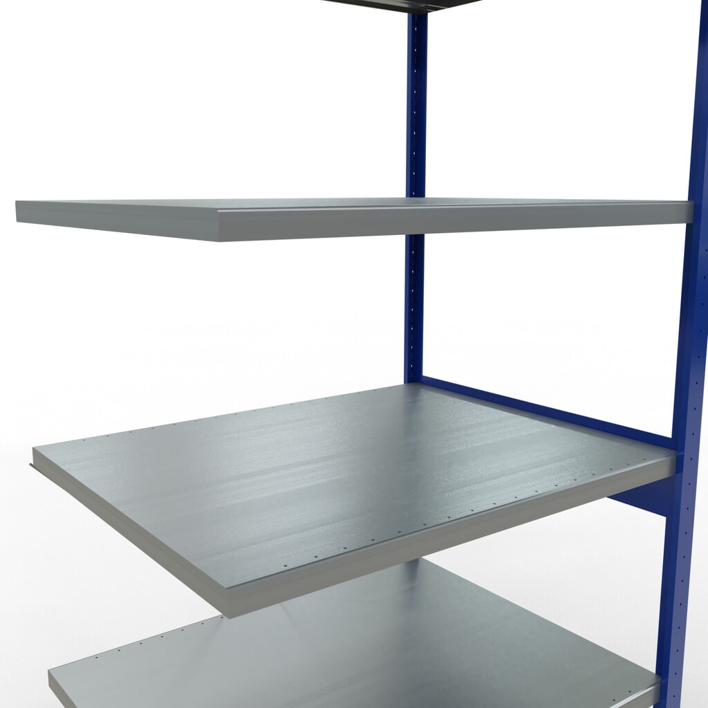 SCHULTE Fachbodenregal Steckmontage, AF, FL 330 kg, enzianblau/verzinkt, HxBxT 2.500 x 1.000 x 800 mm Produktabbildung Nr. 5: SCHULTE Fachbodenregal Steckmontage, AF, FL 330 kg, enzianblau/verzinkt, HxBxT 2.500 x 1.000 x 800 mm