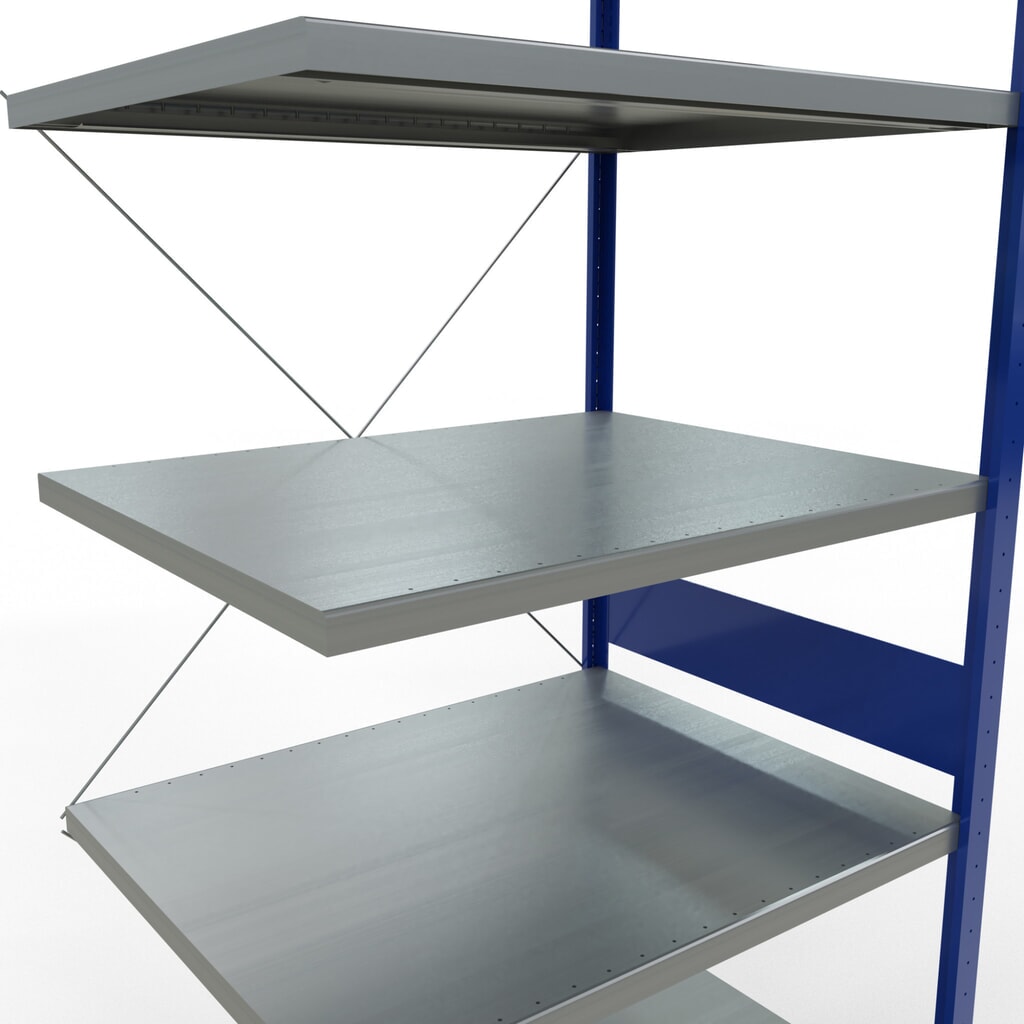 SCHULTE Fachbodenregal Steckmontage, AF, FL 330 kg, enzianblau/verzinkt, HxBxT 3.000 x 1.000 x 800 mm Produktabbildung Nr. 5: SCHULTE Fachbodenregal Steckmontage, AF, FL 330 kg, enzianblau/verzinkt, HxBxT 3.000 x 1.000 x 800 mm