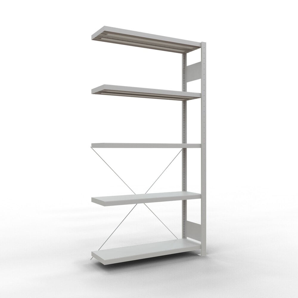 Produktabbildung: SCHULTE Fachbodenregal Steckmontage, AF, FL 330 kg, lichtgrau, HxBxT 2.000 x 1.000 x 300 mm