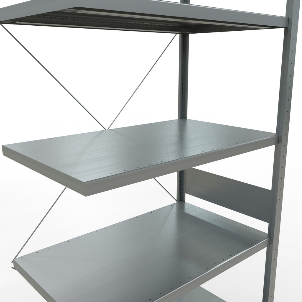 SCHULTE Fachbodenregal Steckmontage, AF, FL 330 kg, verzinkt, HxBxT 3.000 x 1.000 x 600 mm Produktabbildung Nr. 5: SCHULTE Fachbodenregal Steckmontage, AF, FL 330 kg, verzinkt, HxBxT 3.000 x 1.000 x 600 mm