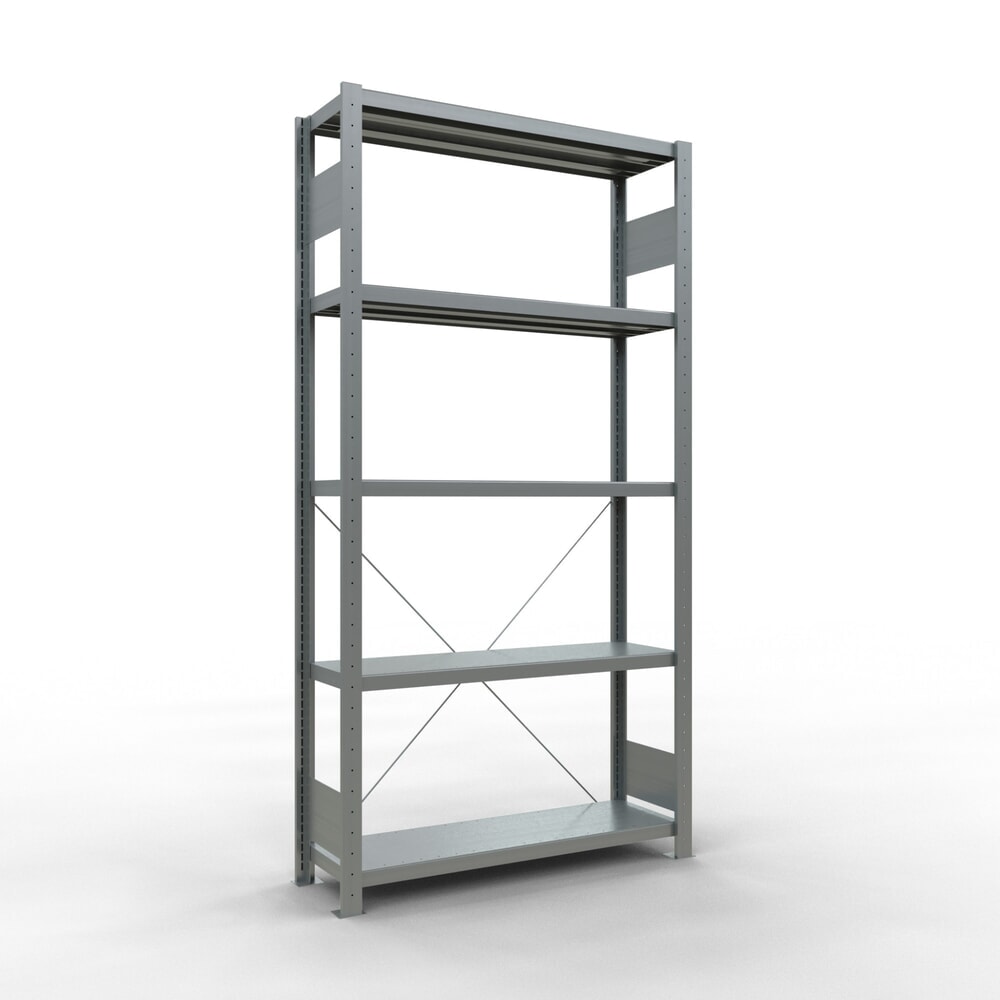 Produktabbildung: SCHULTE Fachbodenregal verzinkt mit 5 Stahlblechböden, Fachlast 330 kg, HxBxT 2.000 x 1.060 x 336 mm