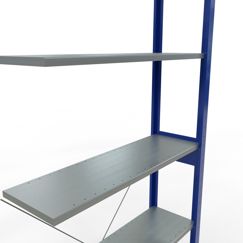 SCHULTE Fachbodenregal Stecksystem, AF, FL 150 kg, enzianblau/verzinkt, HxBxT 2.500 x 1.000 x 300 mm Produktabbildung Nr. 2: SCHULTE Fachbodenregal Stecksystem, AF, FL 150 kg, enzianblau/verzinkt, HxBxT 2.500 x 1.000 x 300 mm