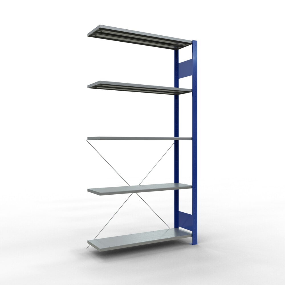 Produktabbildung: SCHULTE Fachbodenregal Stecksystem, AF, FL 150 kg, enzianblau/verzinkt, HxBxT 2.000 x 1.000 x 300 mm