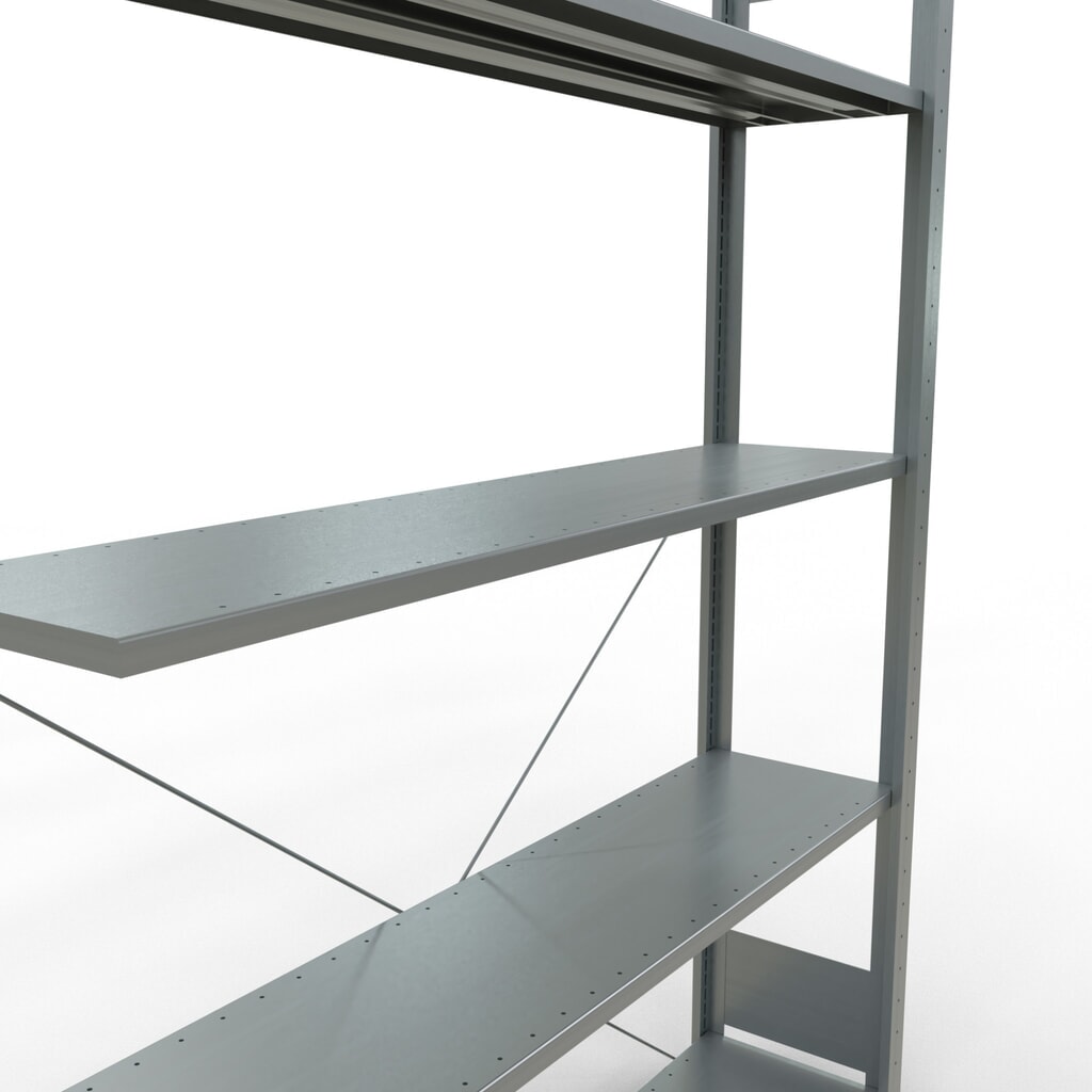 SCHULTE Fachbodenregal Stecksystem, AF, FL 150 kg, verzinkt, HxBxT 2.000 x 1.300 x 300 mm Produktabbildung Nr. 2: SCHULTE Fachbodenregal Stecksystem, AF, FL 150 kg, verzinkt, HxBxT 2.000 x 1.300 x 300 mm