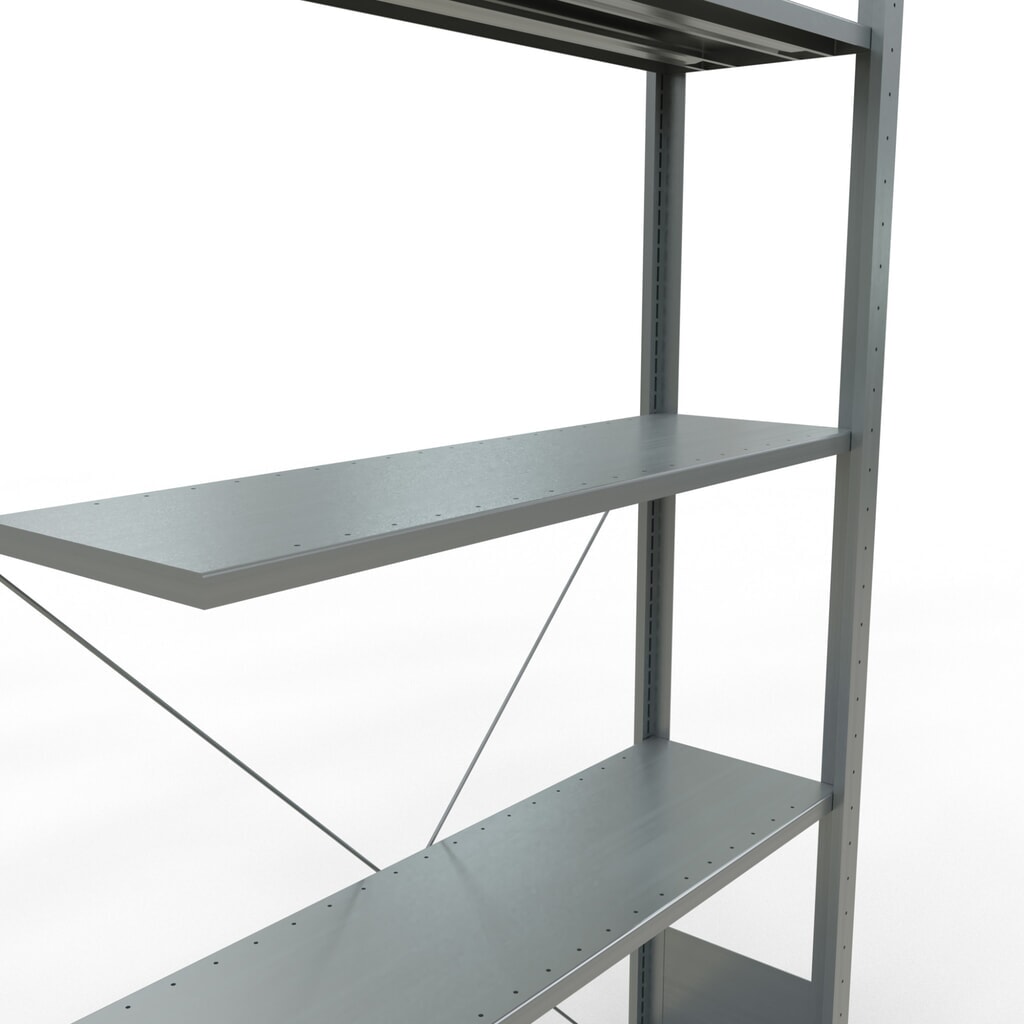 SCHULTE Fachbodenregal Stecksystem, AF, FL 150 kg, verzinkt, HxBxT 2.000 x 1.000 x 300 mm Produktabbildung Nr. 2: SCHULTE Fachbodenregal Stecksystem, AF, FL 150 kg, verzinkt, HxBxT 2.000 x 1.000 x 300 mm