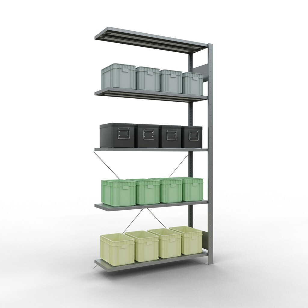 Produktabbildung Nr. 4: SCHULTE Fachbodenregal Stecksystem, AF, FL 150 kg, verzinkt, HxBxT 2.000 x 1.000 x 300 mm