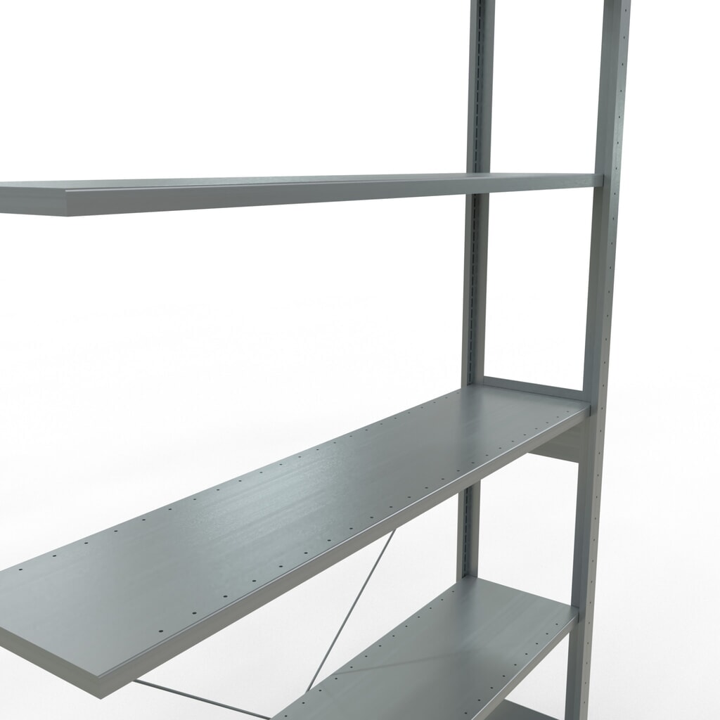 SCHULTE Fachbodenregal Stecksystem, AF, FL 150 kg, verzinkt, HxBxT 2.500 x 1.300 x 300 mm Produktabbildung Nr. 5: SCHULTE Fachbodenregal Stecksystem, AF, FL 150 kg, verzinkt, HxBxT 2.500 x 1.300 x 300 mm