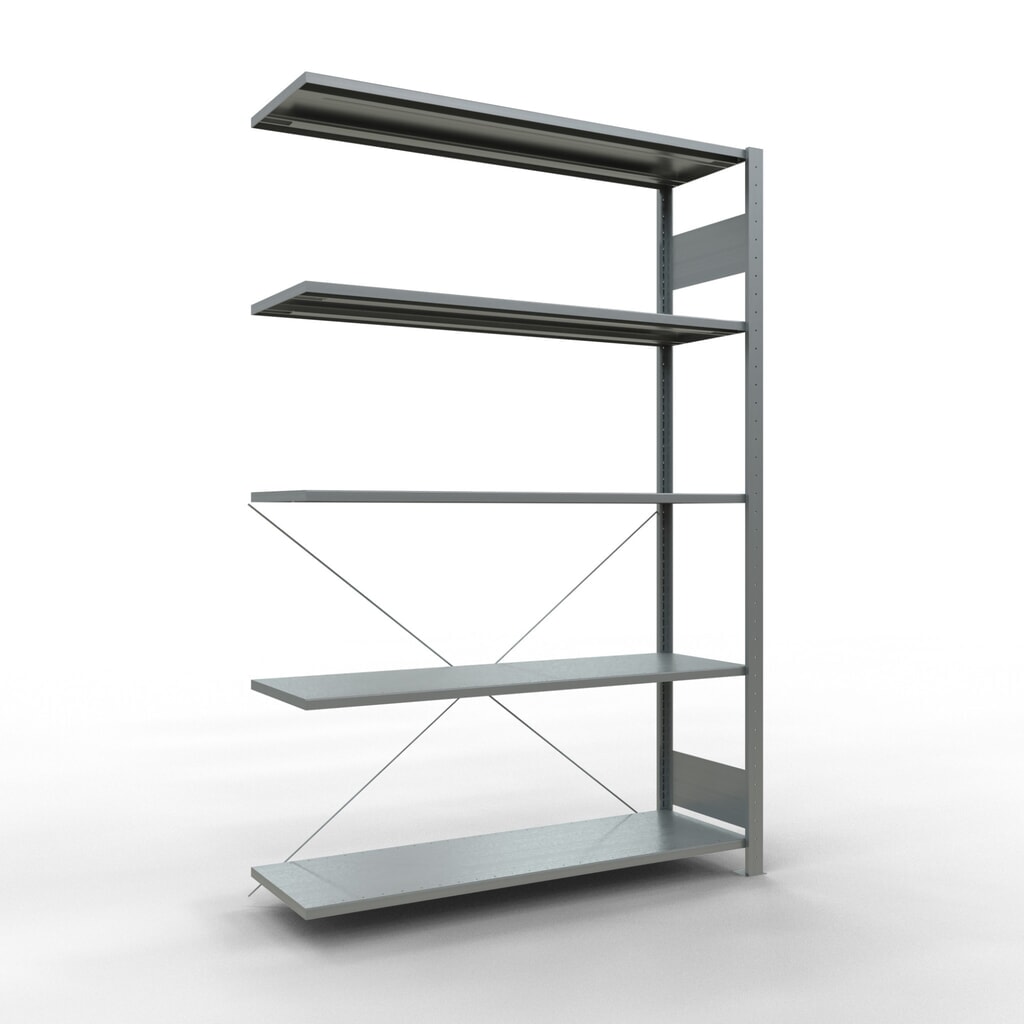 Produktabbildung: SCHULTE Fachbodenregal Stecksystem, AF, FL 150 kg, verzinkt, HxBxT 2.000 x 1.300 x 400 mm