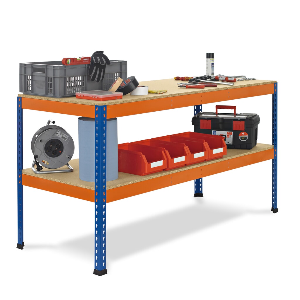Produktabbildung Nr. 1: SCHULTE Werktisch mit 2 Spanplatten, HxBxT 990 x 1.536 x 621 mm
