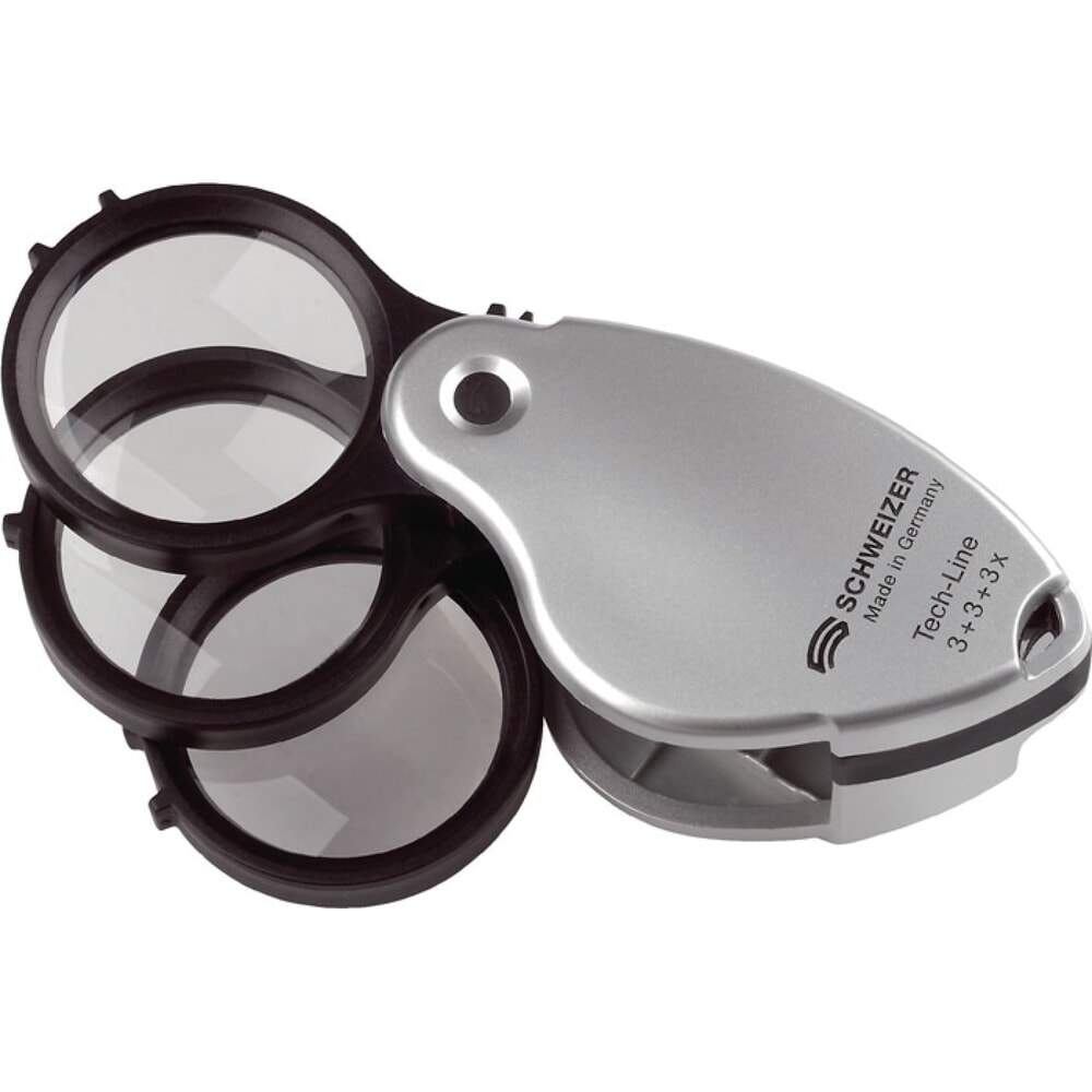 Produktabbildung: SCHWEIZER Einschlaglupe Tech-Line, Vergrösserung 3x+5x=8x, Linsen-Ø 38 mm