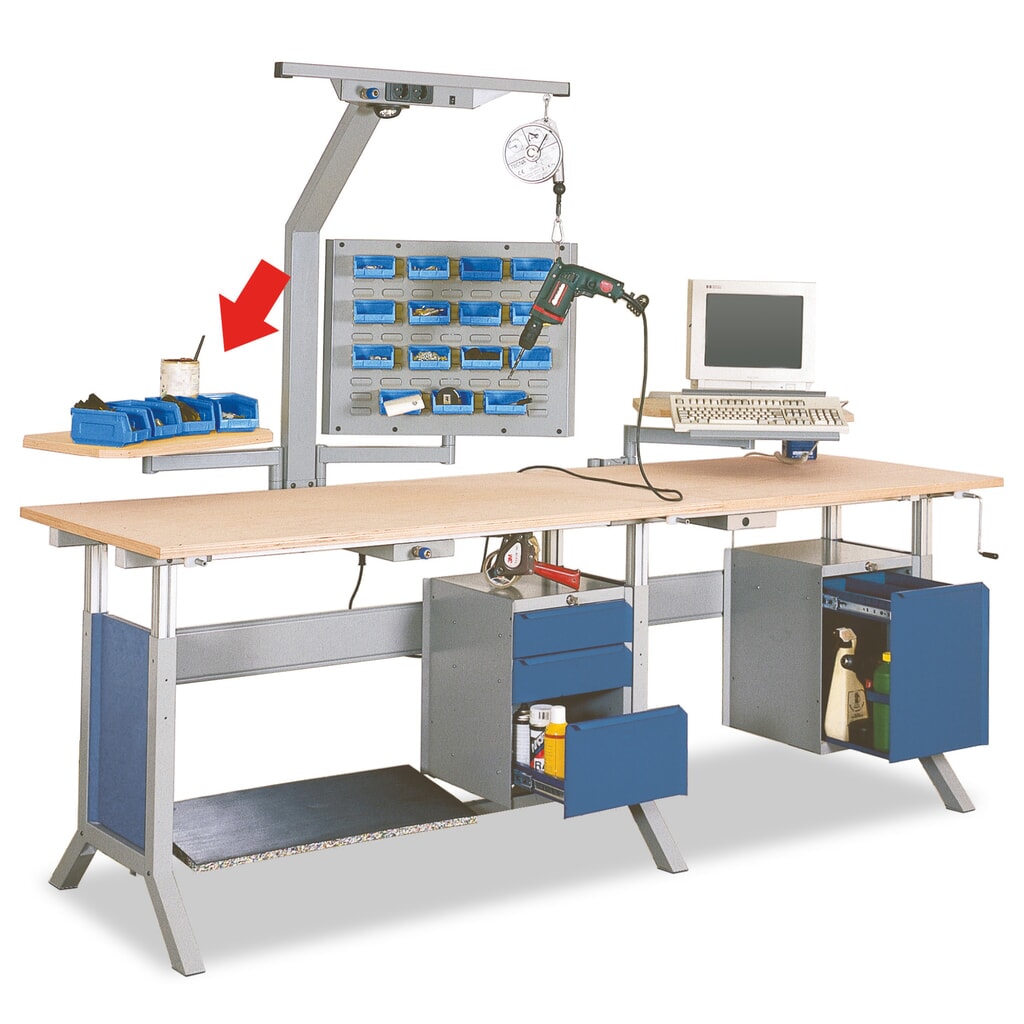 Produktabbildung: Schwenkarm mit Auflageplatte für Bedrunka+Hirth Arbeitstisch, BxT 600 x 350 mm