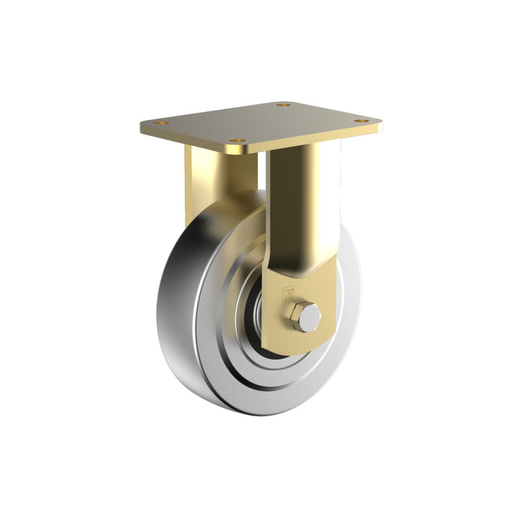 Produktabbildung: Wicke Schwerlast-Bockrolle Stahl, Ø x Breite 100 x 40 mm, TK 1.700 kg