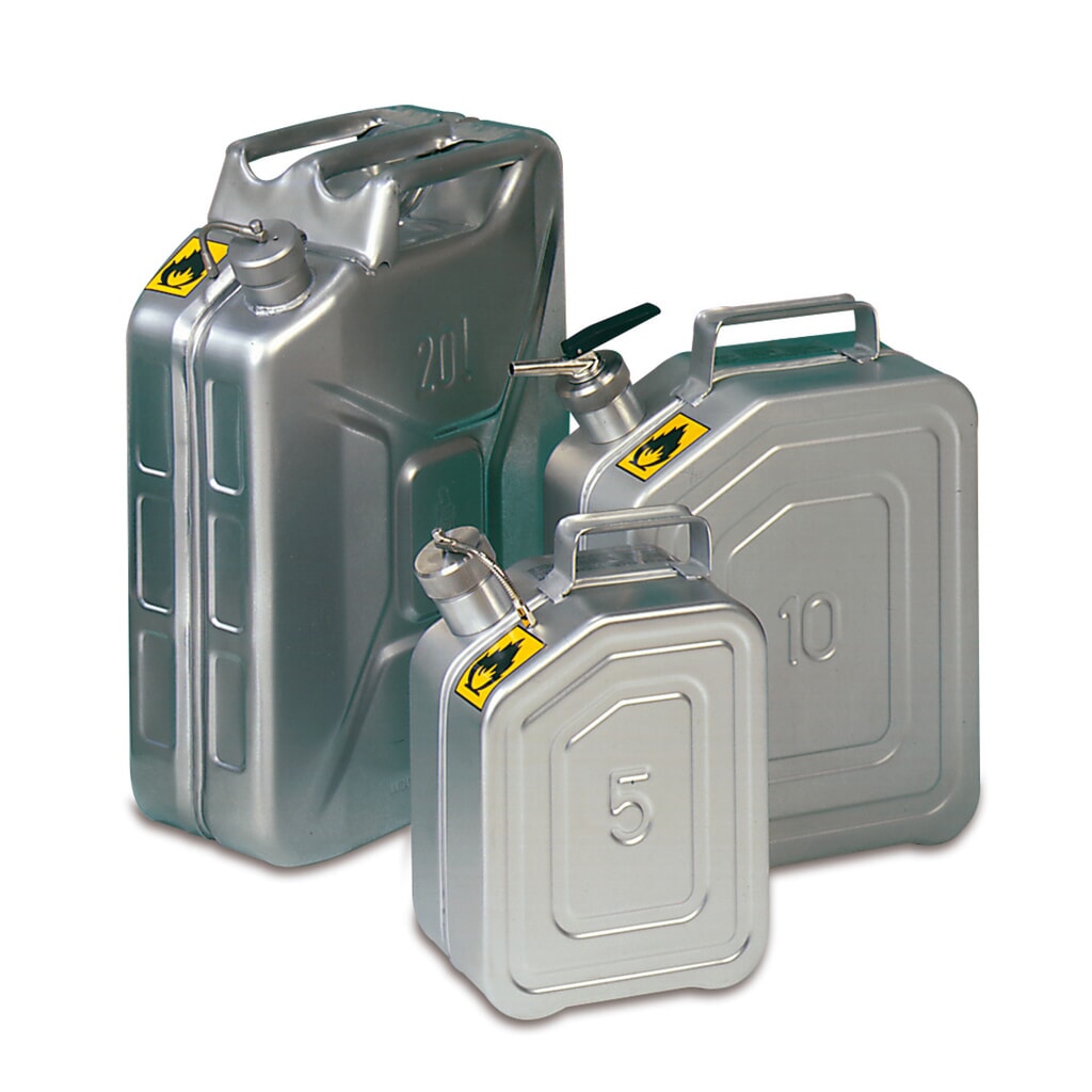 Rötzmeier® Sicherheitskanister aus Edelstahl, mit Schraubkappe, 5 Liter Produktabbildung: Rötzmeier® Sicherheitskanister aus Edelstahl, mit Schraubkappe, 5 Liter