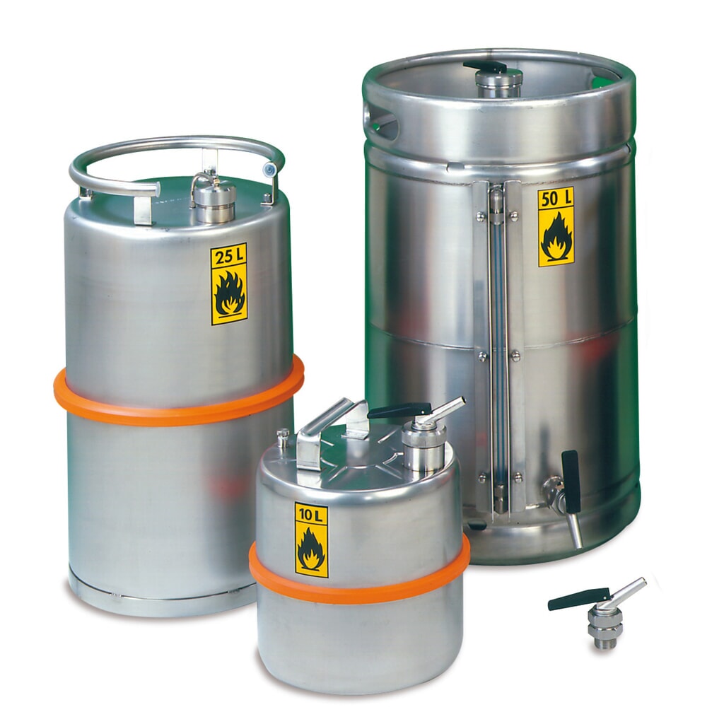 Produktabbildung: Sicherheitsstandgefäss aus Edelstahl, mit Schraubkappe, 10 Liter