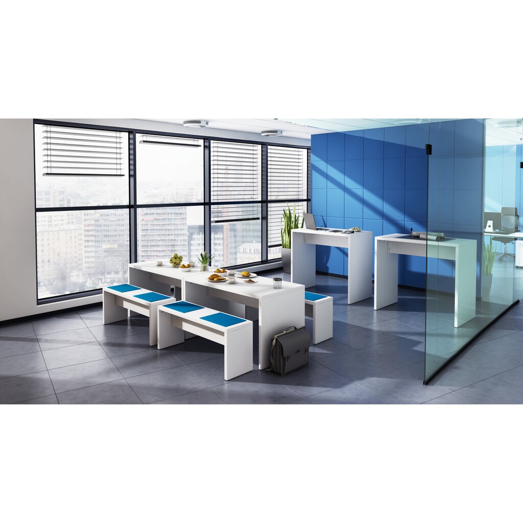 Besprechungstisch, HxBxT 728 x 1.300 x 680 mm, weiss Produktabbildung: Besprechungstisch, HxBxT 728 x 1.300 x 680 mm, weiss