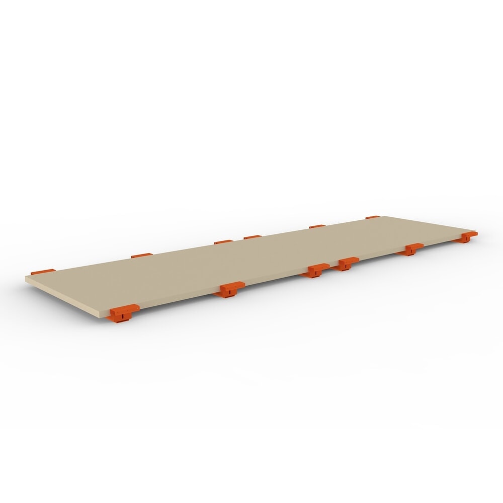 Produktabbildung: Spanplattenboden für META MULTIPAL Palettenregal, BxT 3.600 x 1.100 mm, mit abgesetzten Tiefenauflagen